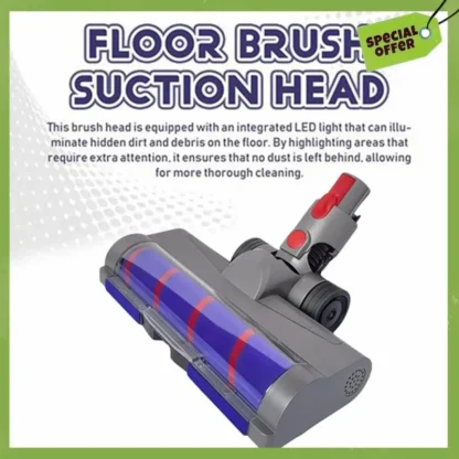 ABGP-Cabezal de cepillo de rodillo suave con luces LED para Dyson V7/V8/V10/V11/V15 piezas de aspiradora para suelo de madera dura