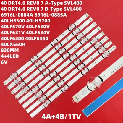 Tira de LED para iluminación trasera para 40LF630V 40LF570V 40LH5300 6916L-0885A 40LX560H 40LH5700 40LF6300 40LF634V 40LF631V 40LF6350 40LF5750