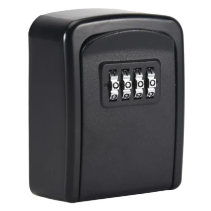 Caja de bloqueo de llaves 5X, caja de bloqueo de combinación de 4 dígitos montada en la pared para llave de casa, caja de bloqueo de almacenamiento de llaves de seguridad resistente a la intemperie, Black-A74Z