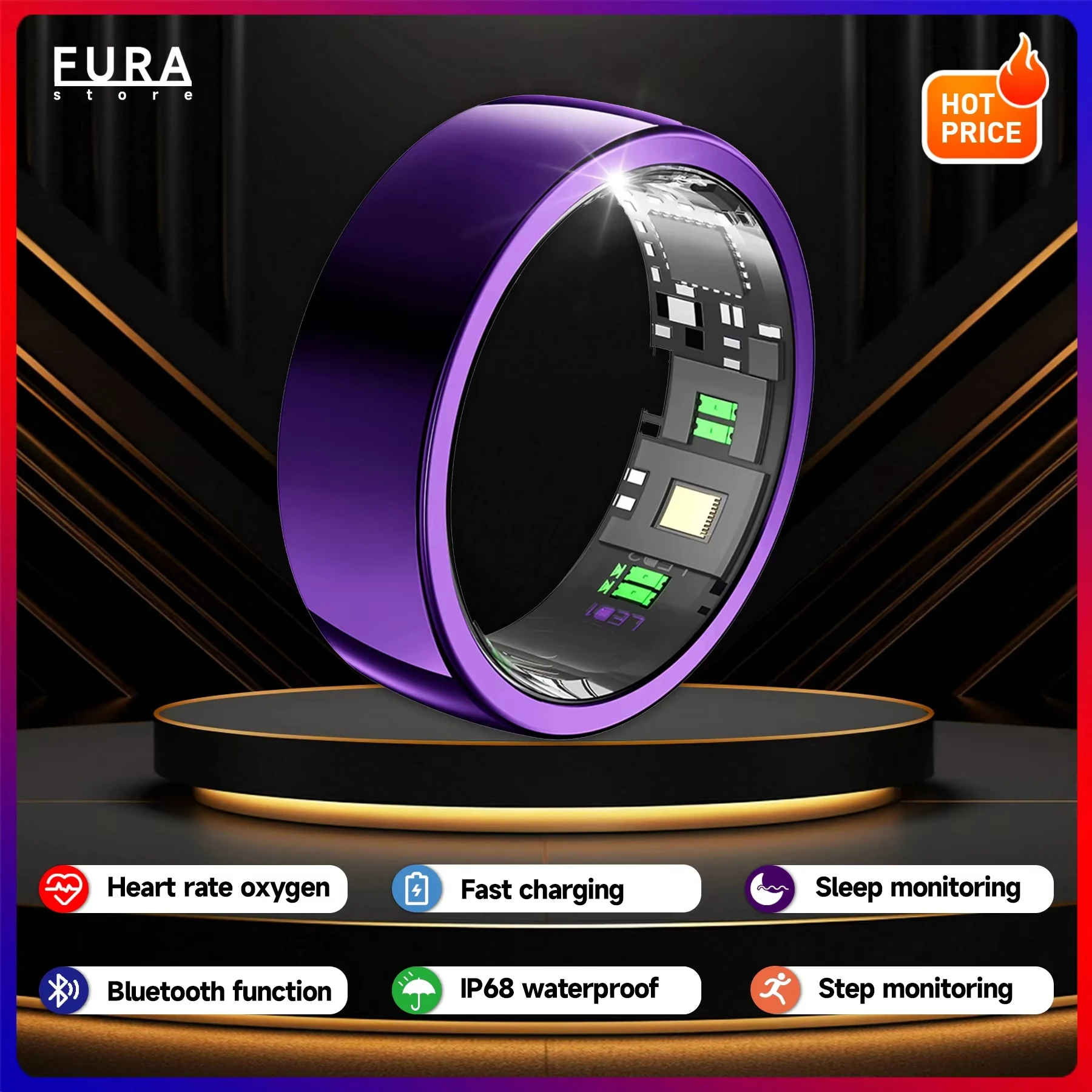 Adecuado para SAMSUNG Smart Ring Monitor de oximetría de frecuencia cardíaca para hombres y mujeres IP68 anillo inteligente impermeable PX01 modo multideporte