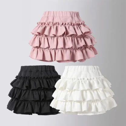 Faldas de pastel de verano para niñas, faldas plisadas lisas con cintura elástica para niñas, falda de baile para niñas jóvenes de estilo Preppy de alta calidad