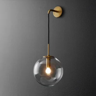 Lámpara de pared con bola de cristal posmoderna, luces nórdicas Retro americanas con personalidad Simple, mesita de noche, sala de estar, pasillo, escalera