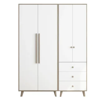 Armario de dormitorio con panel de madera maciza, muebles multifuncionales para dormitorio de apartamento pequeño, armario ensamblado