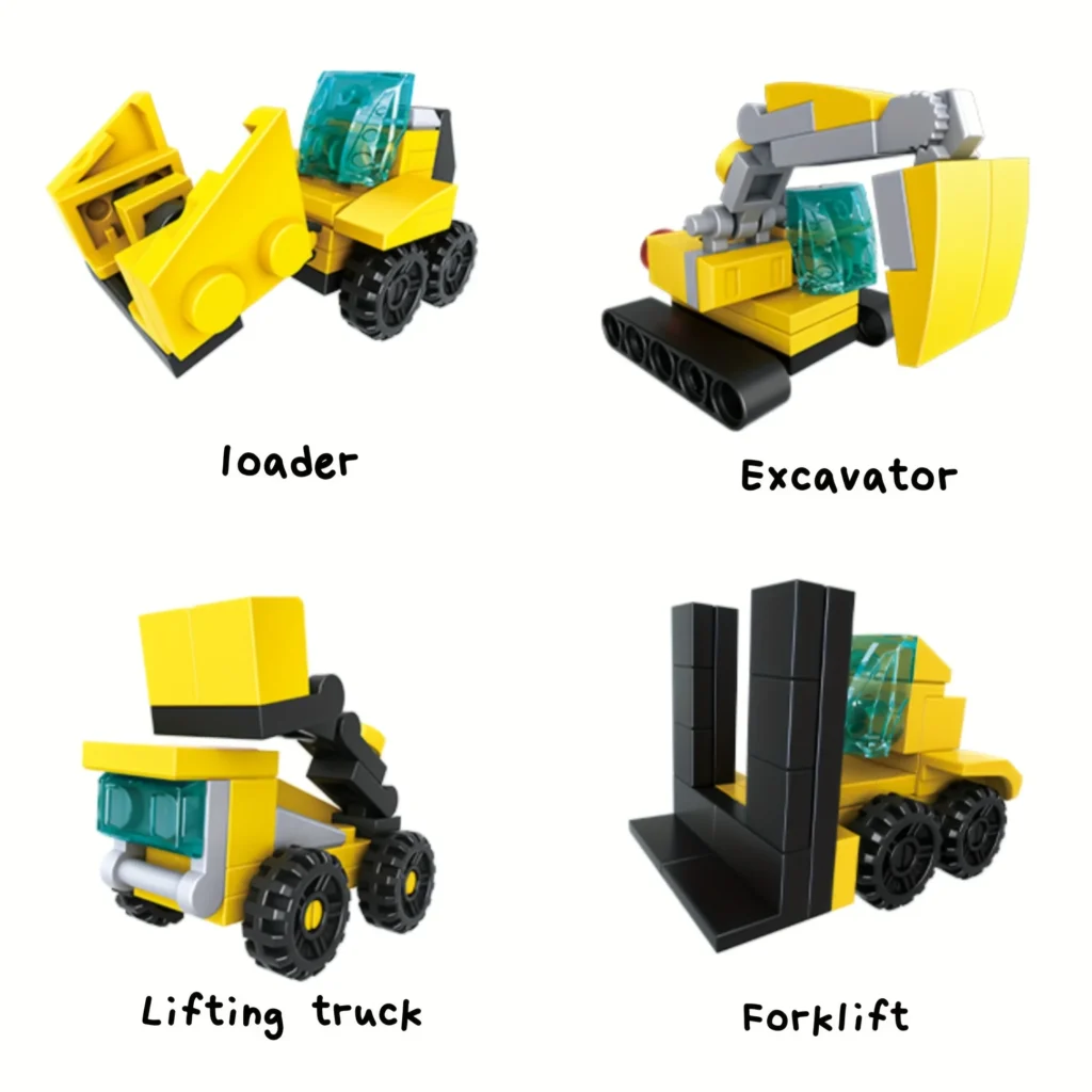 Bloques de construcción de vehículos de ingeniería, regalos de fiesta, bloques de construcción de automóviles educativos de montaje, para más de 6 niños, 10 piezas por juego
