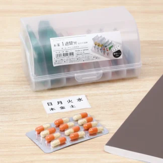 Caja de medicina multirejilla, caja de almacenamiento de medicina de escritorio, pequeña caja de medicina de 7 rejillas, caja de clasificación de medicamentos de emergencia para el hogar