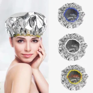Sombrero de papel de aluminio con autocalentamiento, resistente al agua, reutilizable, elástico, para colorear, herramientas para teñir el cabello, vaporizador de pelo
