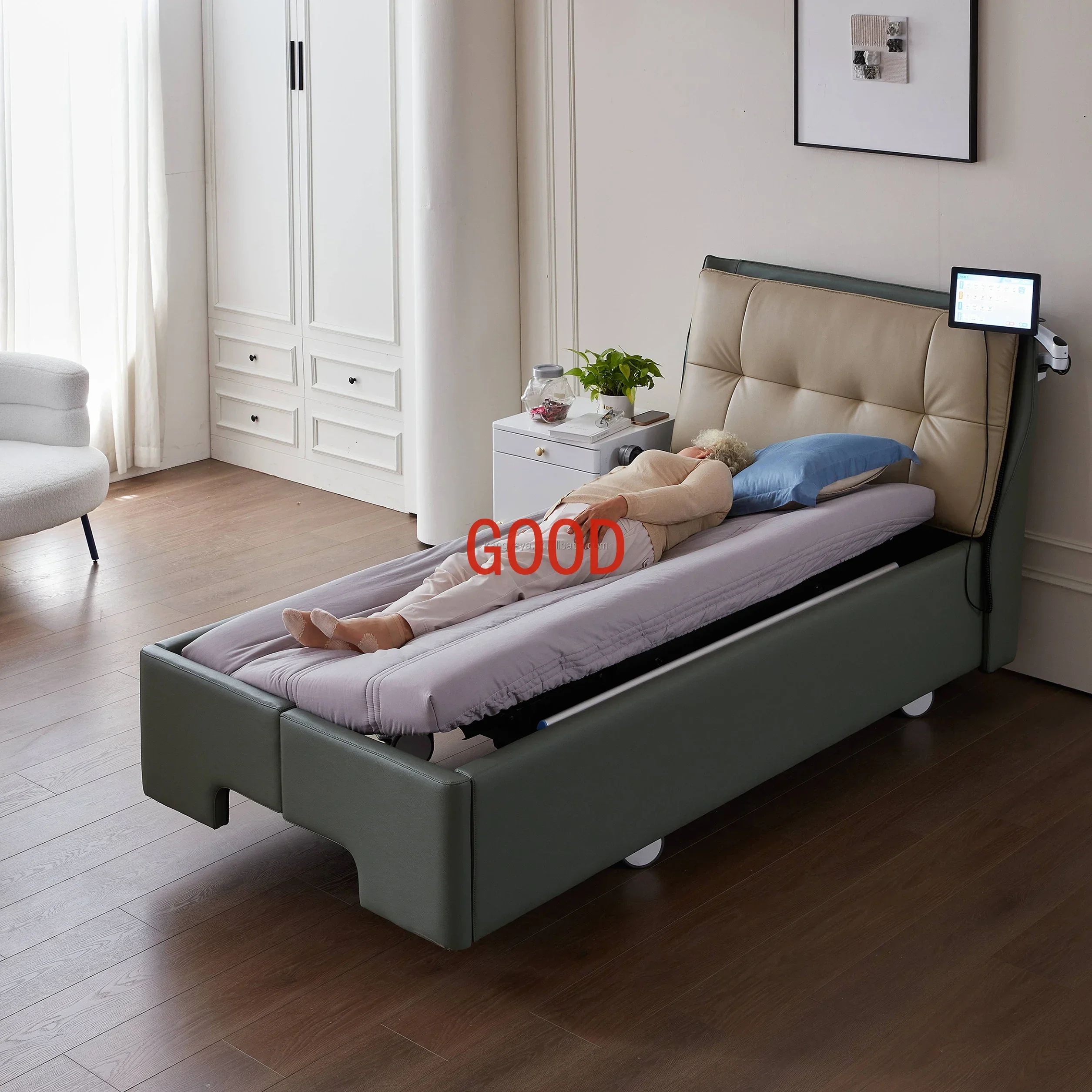 Cama de lactancia para personas mayores cómoda y elegante serie Deluxe para uso doméstico con función de giro automático