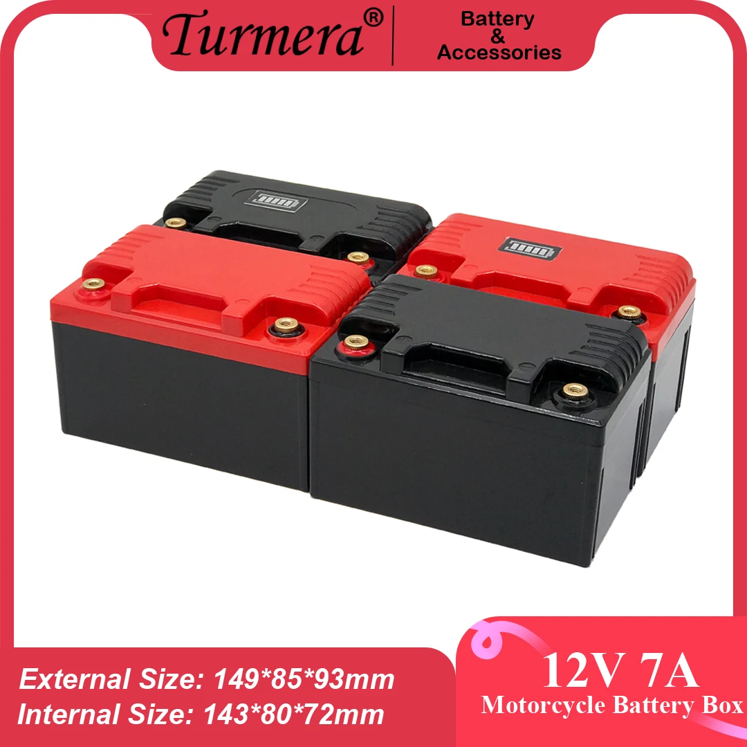 Caja de batería de motocicleta Turmera 12V 7A con tornillo M6 pantalla personalizada 2 * puerto de carga USB para UPS o reemplazar batería de plomo-ácido