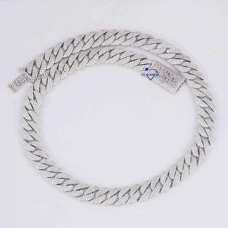 Iced Out 16mm Miami cadena cubana joyería de Hip Hop Plata de Ley 925 VVS laboratorio cultivado diamante rapero collar de cadena de eslabones cubanos
