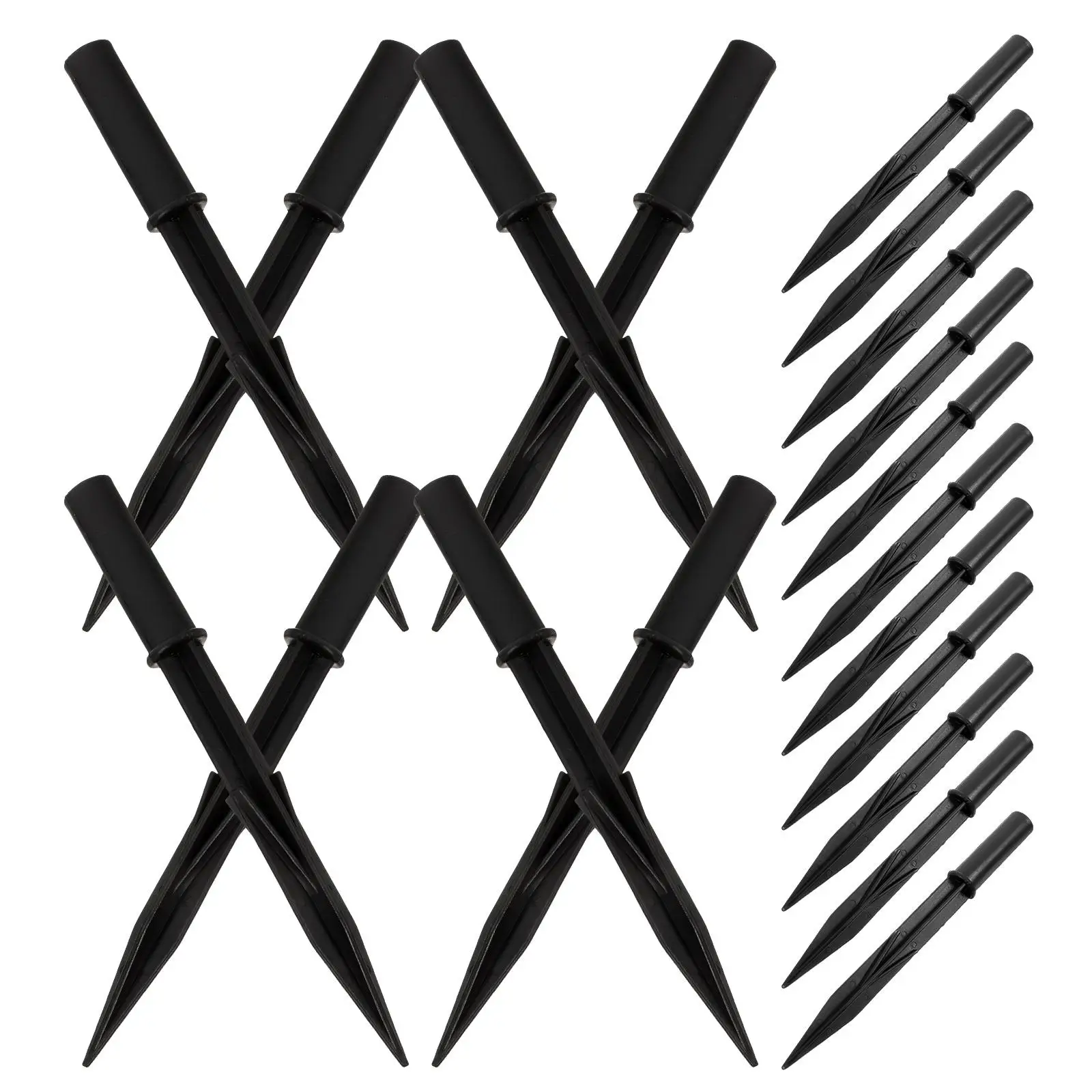 20 piezas lámpara Solar, picos de tierra, estacas de repuesto de plástico, piezas de luces de camino, decoración de jardín, mejora de paisaje