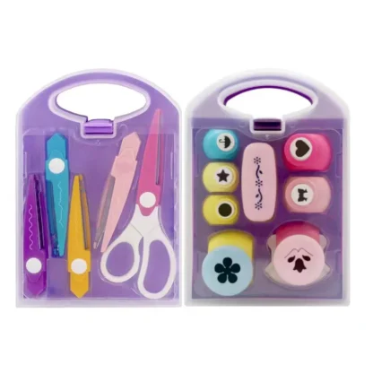 1 Juego creativo de perforadora DIY para niños, juego de perforadora para niños, cortadores de formas para manualidades, punzón de flores y corazones, proyectos de bricolaje