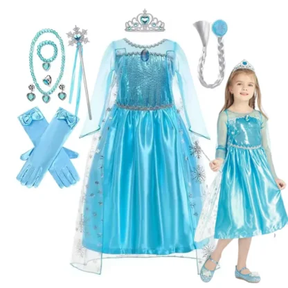 Vestidos infantiles para niñas, disfraces de Reina de la nieve de Cospaly, Elsa, vestido de fiesta de Carnaval para niños, ropa para niños, vestidos de princesa Elsa