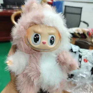 Nuevo muñeco de cambio Labubu de Ángel caliente, serie Love Eye, crema rosa, melocotón para niños, adorno, juguete de escritorio, colgante para niña, regalos de cumpleaños