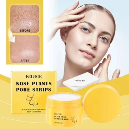 Tiras para poros de plantas nasales, mascarilla eliminadora de cabeza negra, limpia suavemente el acné de los poros de la zona T facial, hidrata la piel