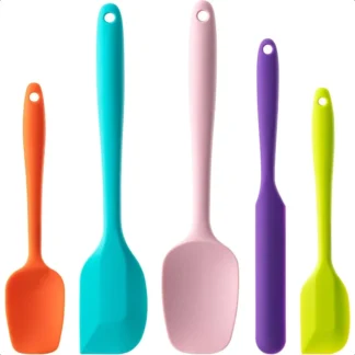 Juego de espátula de silicona, espátulas de goma de calidad alimentaria de 5 piezas para hornear, cocinar y mezclar, máquina de lavar platos antiadherente resistente al calor