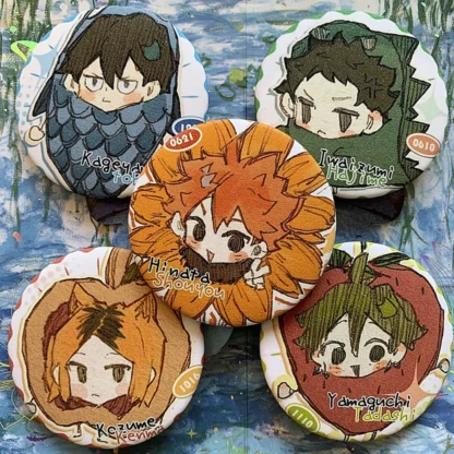 ¡¡Alfileres lindos del botón de la historieta Anime Haikyuu!! Insignia figuras de Manga iconos Pin mochila ropa decoración broches para bolso regalos DIY