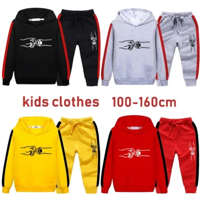 Conjunto de sudadera con capucha con estampado de gato para niños, ropa con capucha de manga larga, conjuntos sueltos casuales de moda, estilo clásico, gran oferta