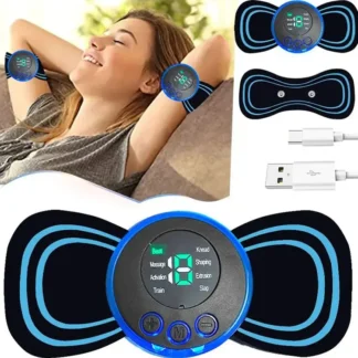 Mini parche de masaje, instrumento para hombros y cuello, masajeador eléctrico portátil para cuello, masajeador Cervical inteligente, 8 modos, 19 velocidades