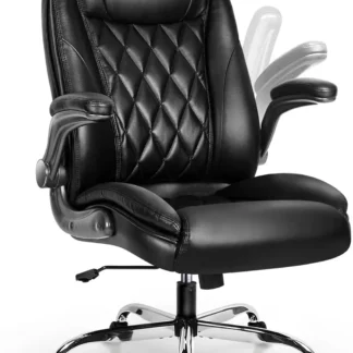 Silla de oficina ejecutiva ergonómica de cuero Pu para el hogar y la Oficina, silla de escritorio para computadora de alta Ba, reposabrazos lumbares abatibles ajustables