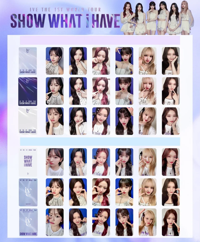 Álbum de grupo de chicas coreanas "1VE SHOW WAHT I HAVE" tarjeta de recorrido mundial