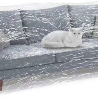 Funda de sofá transparente más gruesa para mascotas, protector de plástico impermeable resistente a los arañazos para perros y gatos, sofá antideslizante