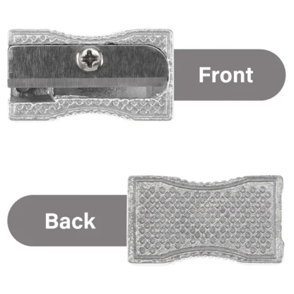 Sacapuntas de Metal de mano, sacapuntas Manual pequeño de un orificio para lápices de madera, cuerpo de aluminio, 10 Uds.