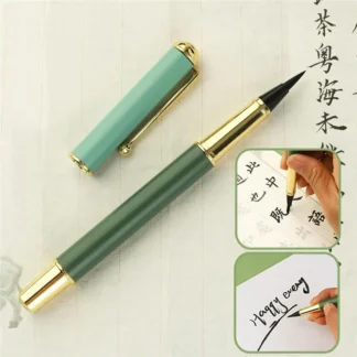 A76F-6Pcs Bolígrafos de caligrafía Morandi, bolígrafos con letras a mano, punta suave, varilla de Metal para escribir principiantes, pinceles chinos