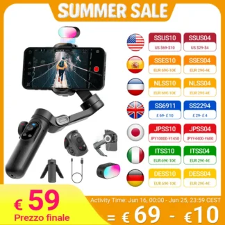 Estabilizador de cardán para teléfono inteligente AOCHUAN Smart Xpro, estabilizador profesional de 3 ejes para teléfono inteligente iphone y Android, cardán de mano