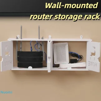 Estante de pared creativo sin perforaciones, caja de almacenamiento para enrutador Wifi, estante flotante para colgar en la pared, soporte para tablero, organizador de almacenamiento de cables