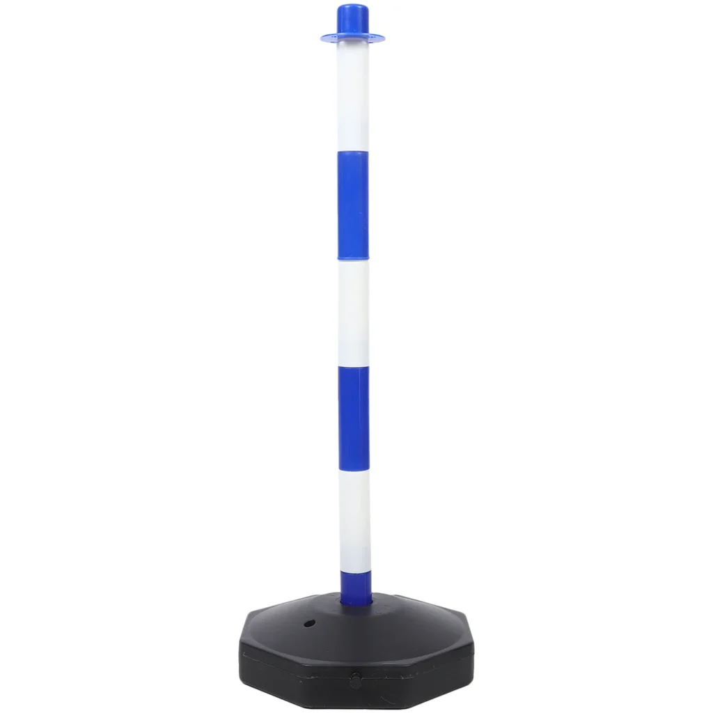 Columna de choque, Base rellenable, seguridad del tráfico, barricada retráctil, pila de advertencia, mantenimiento de carreteras portátil resistente, cola de colores brillantes