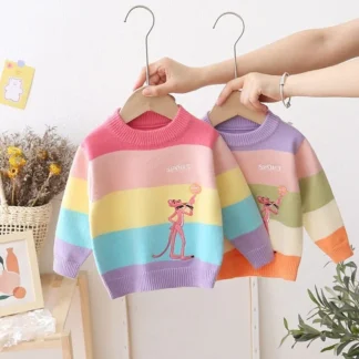 Suéter para niñas de 1 a 7 años, otoño e invierno, nueva moda, suéter cálido para niños, bonito jersey para bebés, camisa básica de punto para niños, ropa
