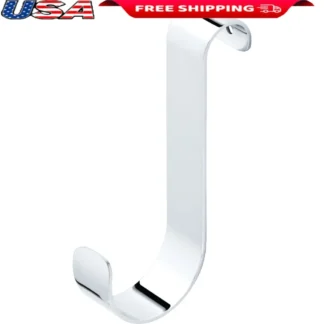 Ganchos para barra de toalla sobre la puerta, paquete de 2 toallas de almacenamiento colgantes de acero duradero cromado, batas, bolsas de cosméticos resistentes a la oxidación