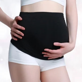 Cinturón de soporte para embarazo, banda para el vientre para mujeres embarazadas, corsé de soporte elástico transpirable sin costuras de maternidad negro