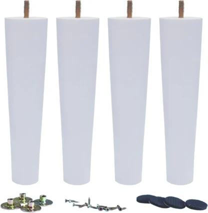 Reemplazo redondo de madera maciza para sofá, silla otomana, mesa de centro, muebles de gabinete, patas de madera, Juego de 4, 10"