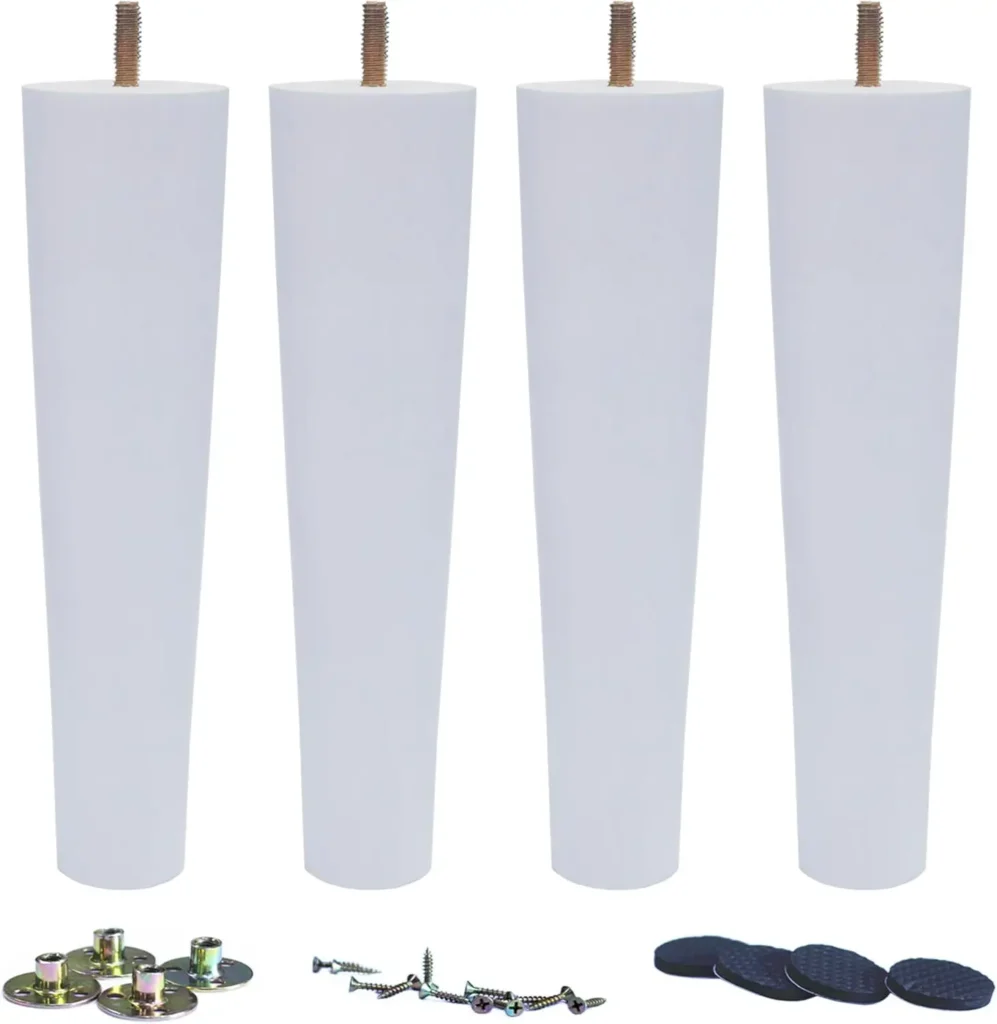 Reemplazo redondo de madera maciza para sofá, silla otomana, mesa de centro, muebles de gabinete, patas de madera, Juego de 4, 10"