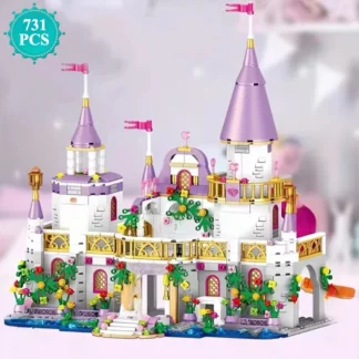 Castillo de hielo de princesa de la ciudad de ensueño para niña, conjunto de bloques de construcción, Kit de modelo de constructor, juguetes para cumpleaños, niños y niñas