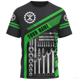 Camiseta de verano, maquinaria de construcción, ropa de trabajo automotriz, mangas cortas absorbentes del sudor