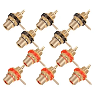 ¡Ventas! 10 unids/lote conector RCA conector hembra chapado en oro conector de cable de soldadura chasis de montaje en Panel RCA