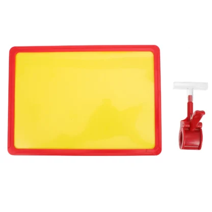 1 Juego de tablero de etiquetas de doble cara con Clip A4 con abrazadera para soporte de exhibición de etiquetas de mercancías de supermercado