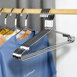 Colgador de ropa de acero inoxidable para adultos, 5/10 piezas, 40/42/45/47cm, perchas grandes para el hogar, vestidos, camisetas, abrigos y suéteres