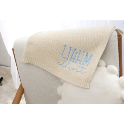 Manta personalizada para bebé, nombre personalizado, logotipo, niño y niña, suave, transpirable, regalos de cumpleaños para recién nacidos, mantas de algodón para niños