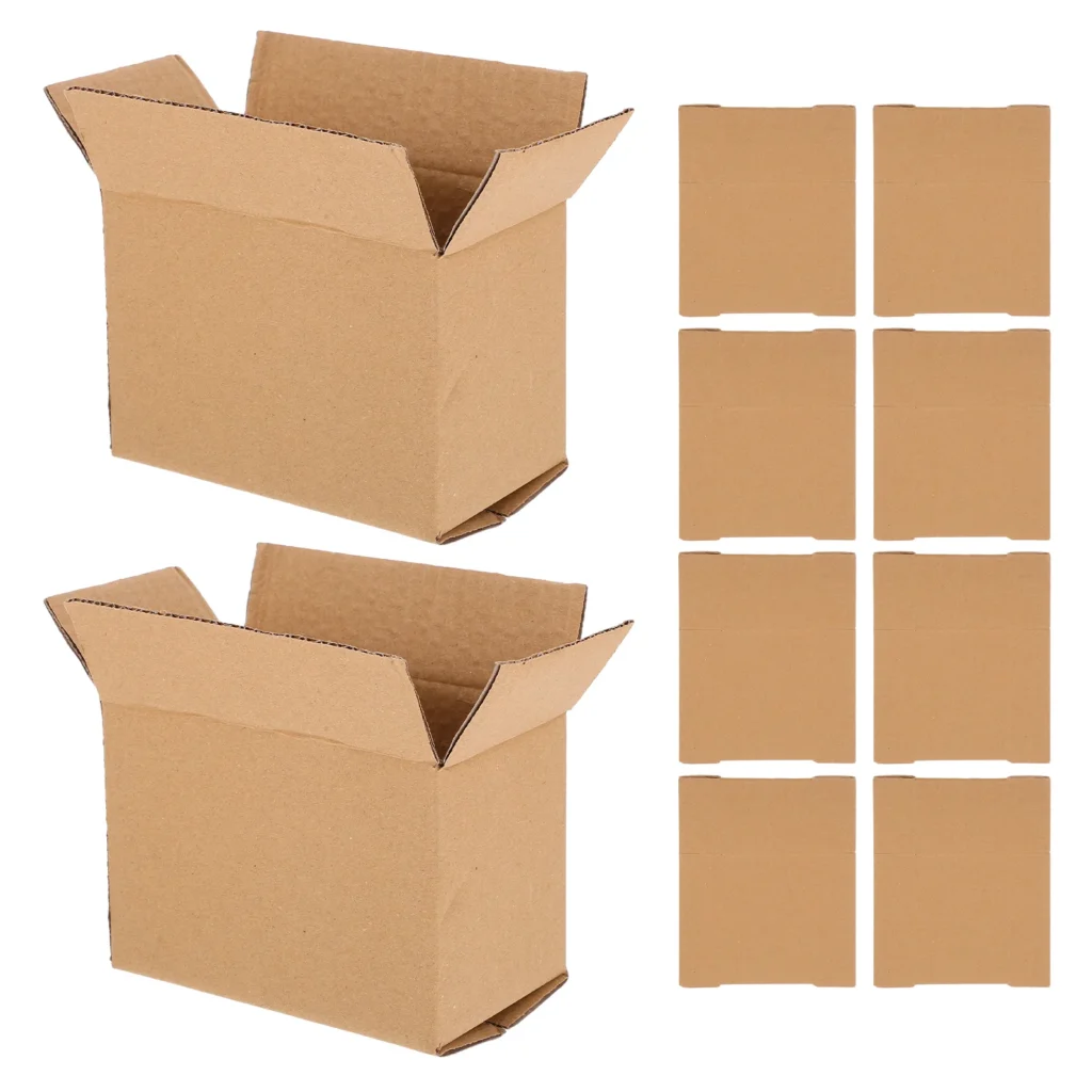 Caja de embalaje de cartón de 10 Uds., cajas de envío de cartón corrugado, embalaje de correo, paquete pequeño para papel móvil