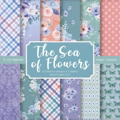 24 hojas de papel para álbum de recortes con estampado Floral de colores, suministros para diario, fondos de cartulina, tarjeta de álbum para decoración artesanal de arte Diy