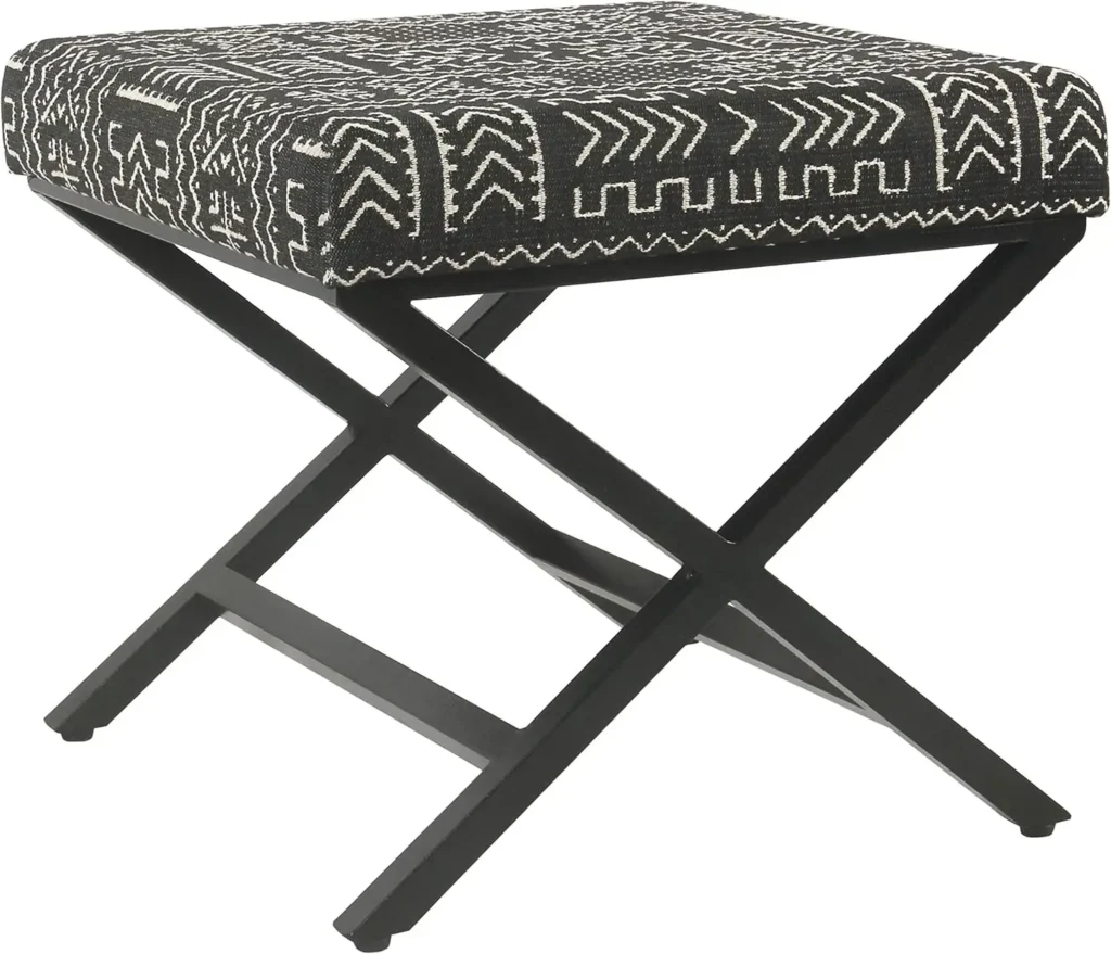 Otomana cuadrada moderna con Base de Metal para sala de estar y dormitorio, muebles decorativos para el hogar, Onyx