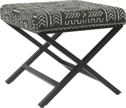 Otomana cuadrada moderna con Base de Metal para sala de estar y dormitorio, muebles decorativos para el hogar, Onyx