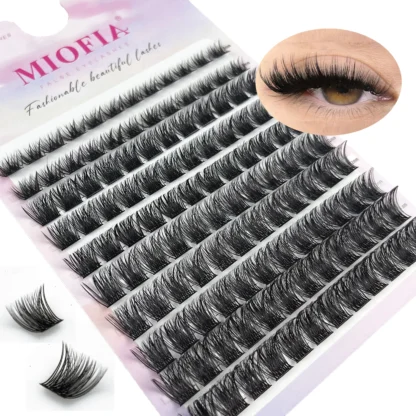 10 filas de pestañas individuales, racimo D Curl, 8-14mm de longitud mixta, pestañas segmentadas finas naturales, herramienta de maquillaje para extensión de pestañas DIY