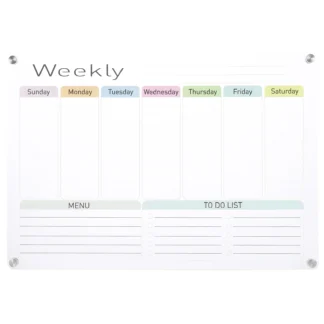 Pizarra blanca magnética acrílica, calendario, tablero de borrado en seco, suministros de cocina para nevera, notas de planificación de horario reutilizables