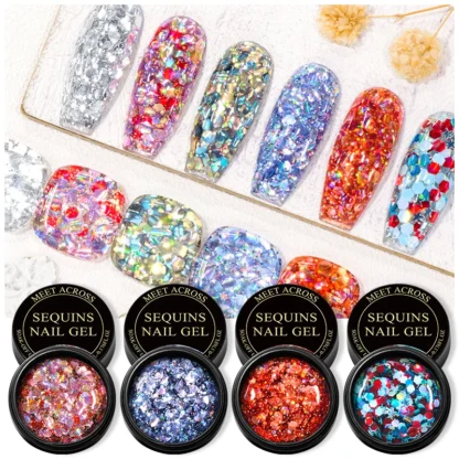 MEET ACROSS-esmalte de Gel semipermanente para uñas, barniz semipermanente para manicura artística, con lentejuelas brillantes, UV LED, 5ml