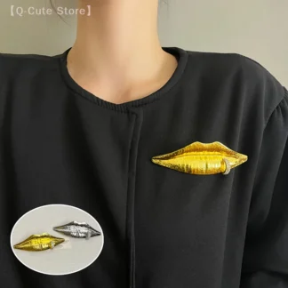 Broche en forma de labio de joyería de moda para mujer, regalos de fiesta, accesorios exagerados