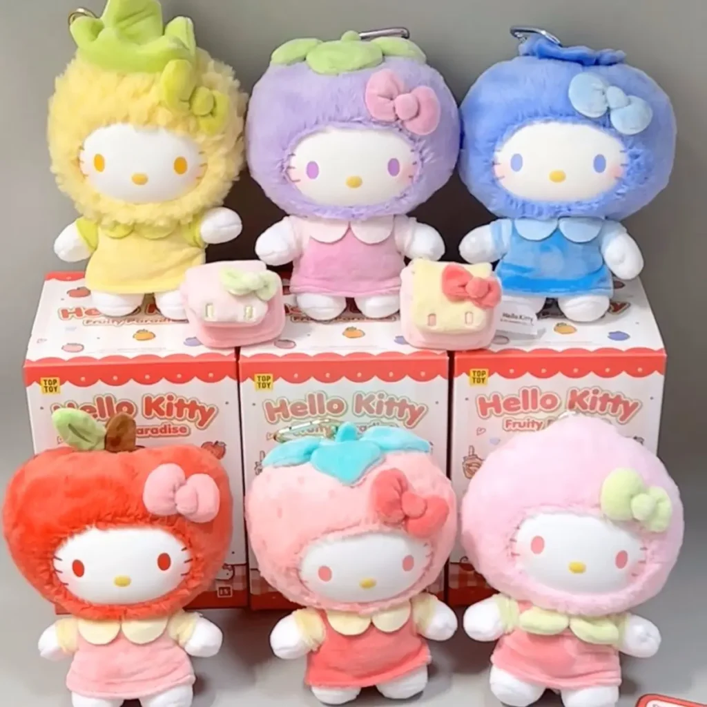 Caja ciega de vinilo Sanrio Hello Kitty Fruit Park auténtica, muñeca bonita de dibujos animados, decoración de muñecas a la moda, regalos de juguetes para niños
